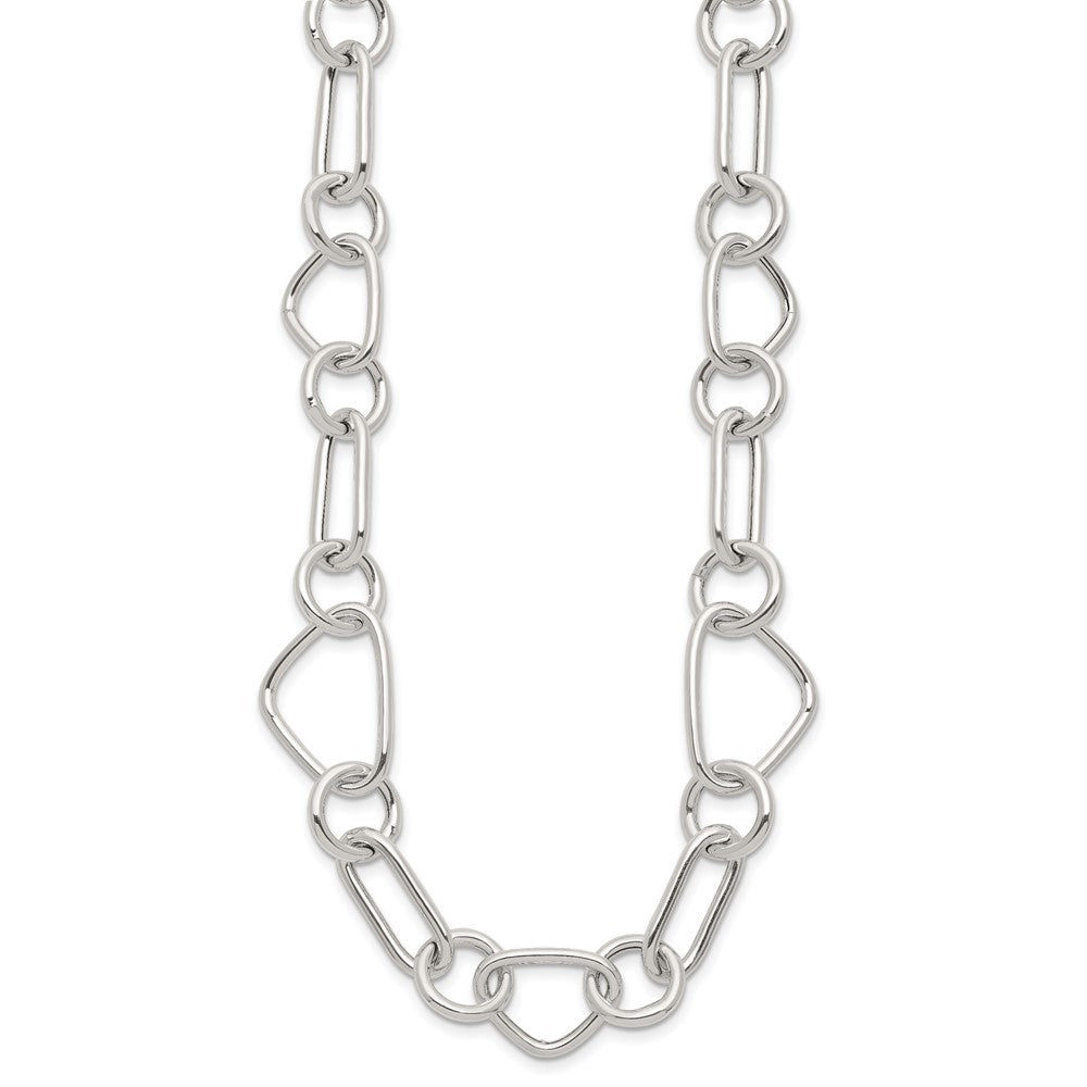 Sterling Silver Polished 17.5in Fancy Link Necklace