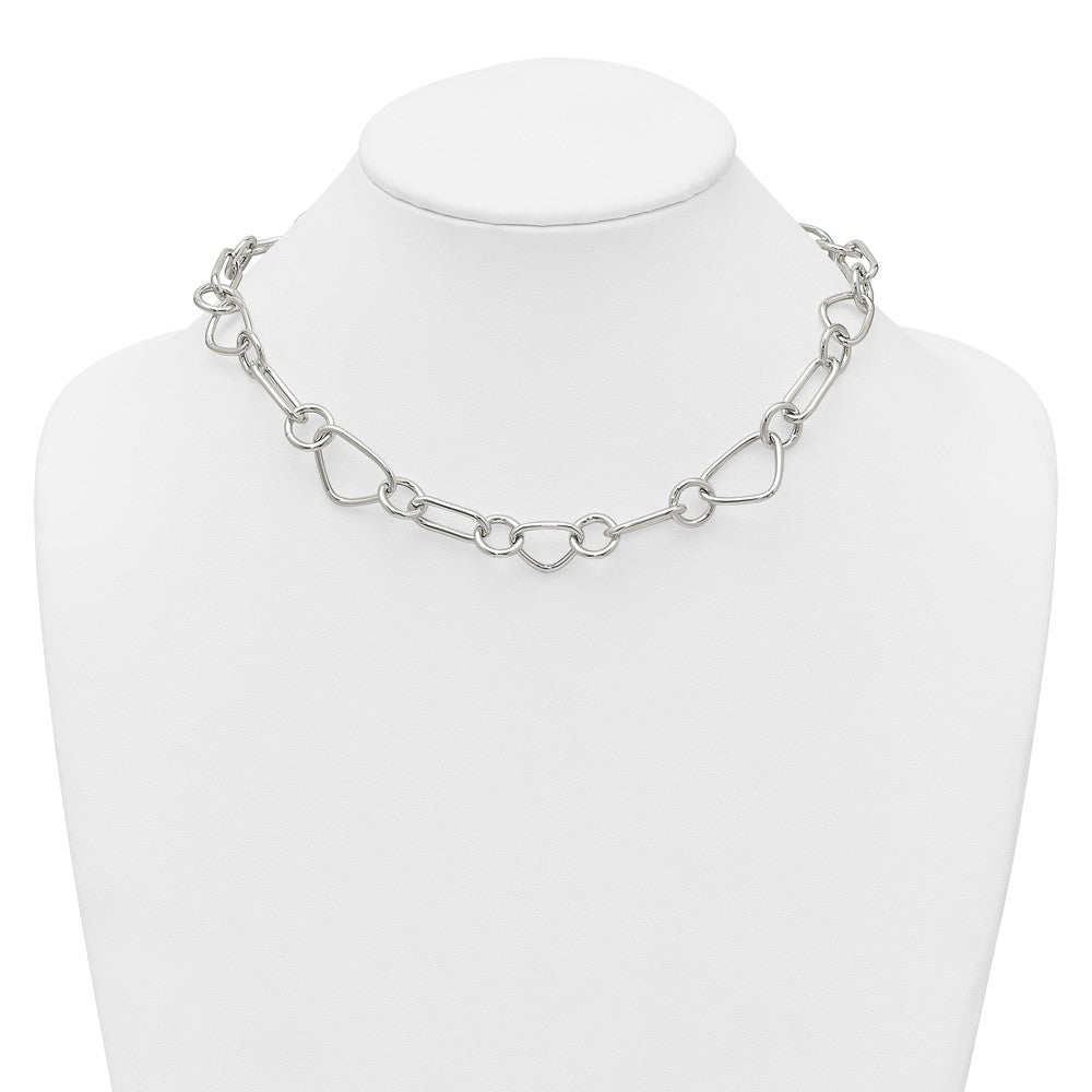 Sterling Silver Polished 17.5in Fancy Link Necklace