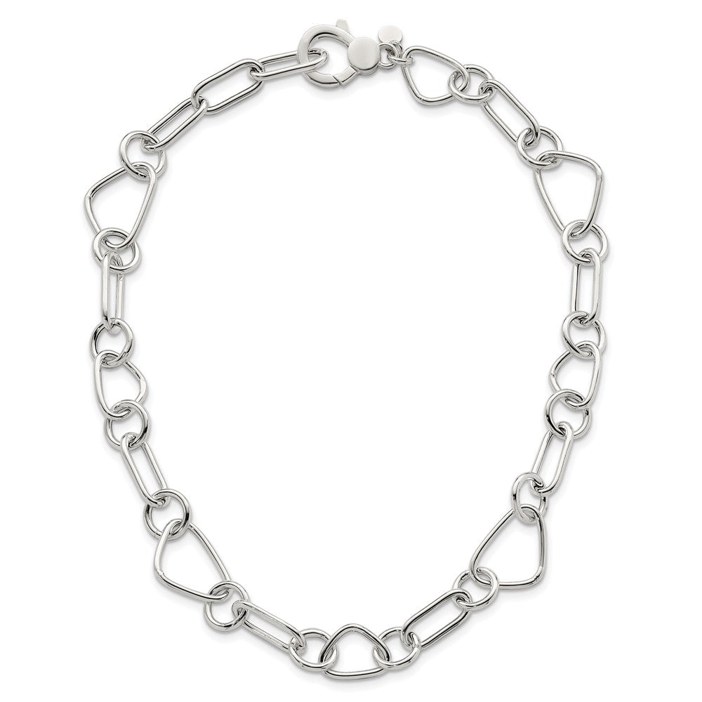 Sterling Silver Polished 17.5in Fancy Link Necklace