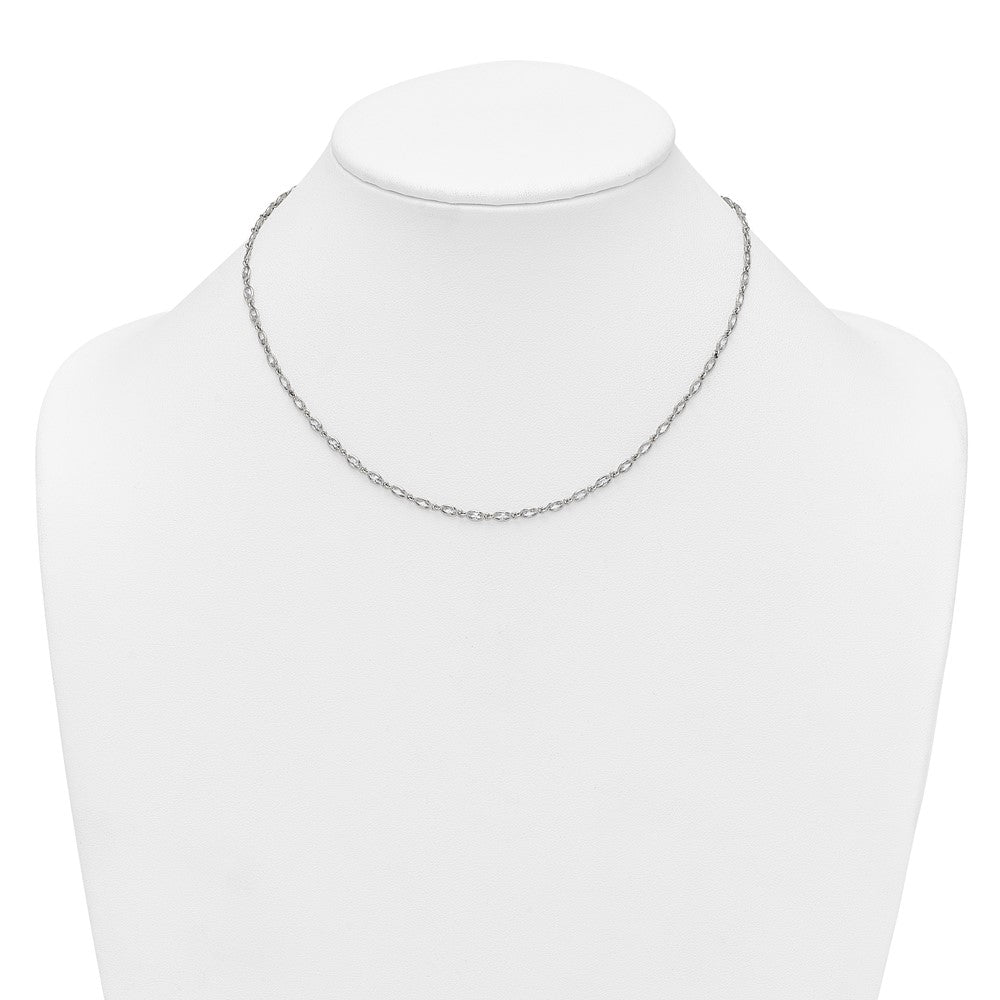 Sterling Silver Polished Oval Bezel CZ 16 Inch with 2 Inch Extension Necklace