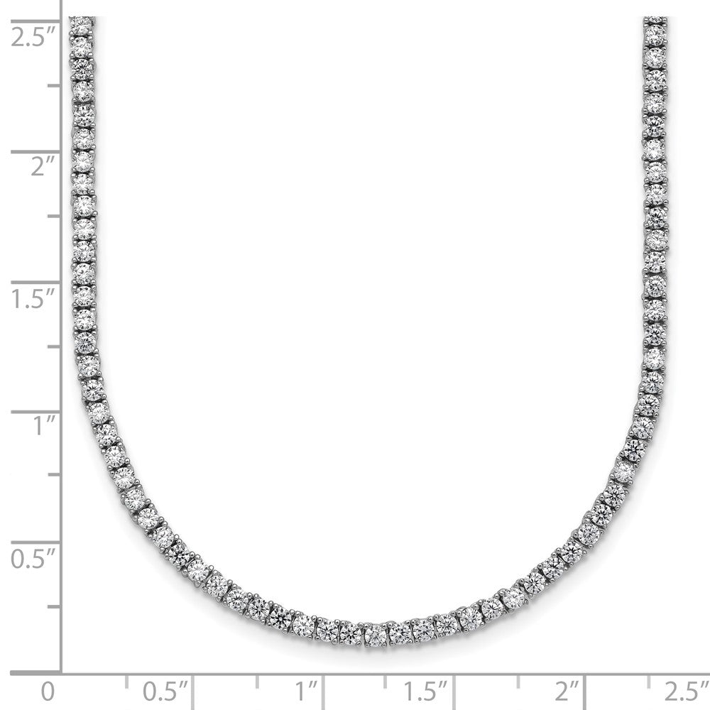 Sterling Silver Rhodium-plated CZ 18 inch Tennis Necklace