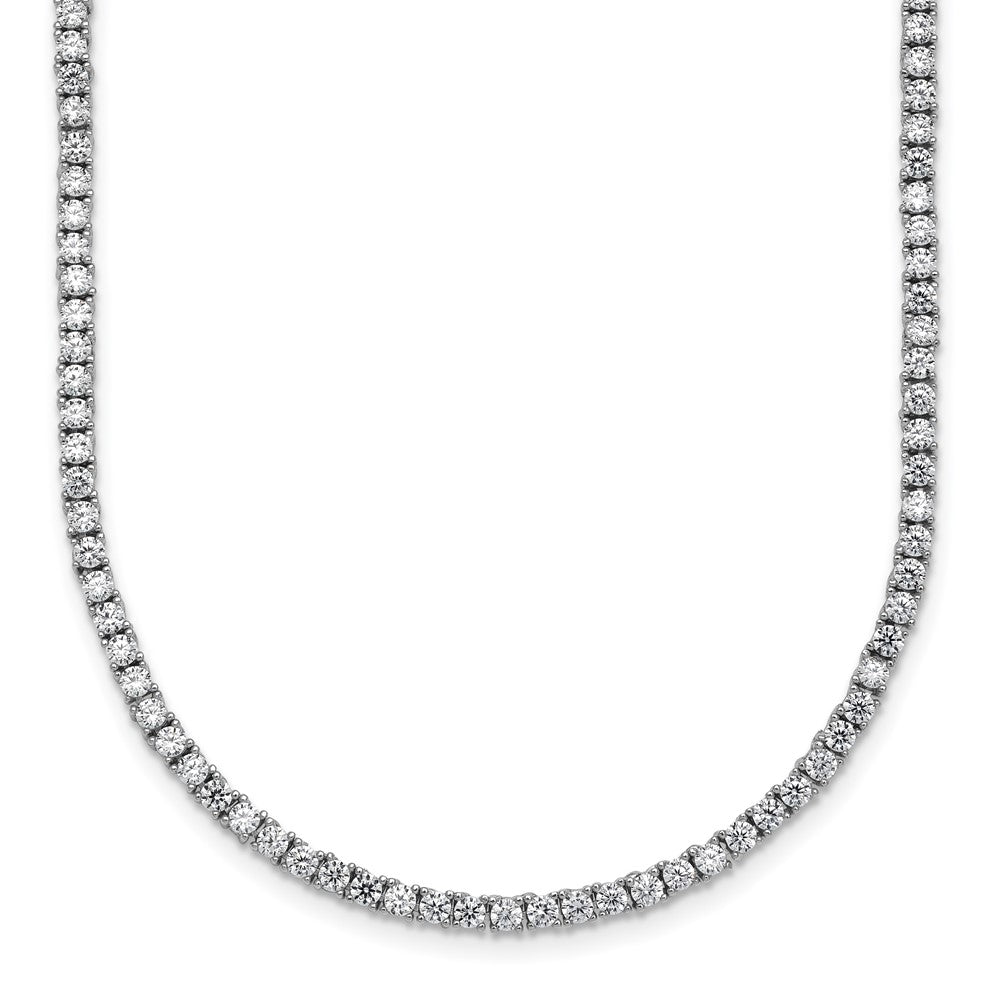 Sterling Silver Rhodium-plated CZ 18 inch Tennis Necklace
