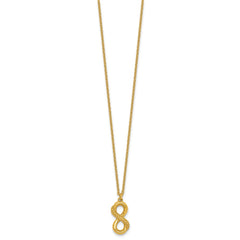 Sterling Silver Gold-tone Polished and Textured Infinity 16 inch Necklace