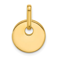 Sterling Silver Gold-plated Polished Mother of Pearl Circle Drop Pendant