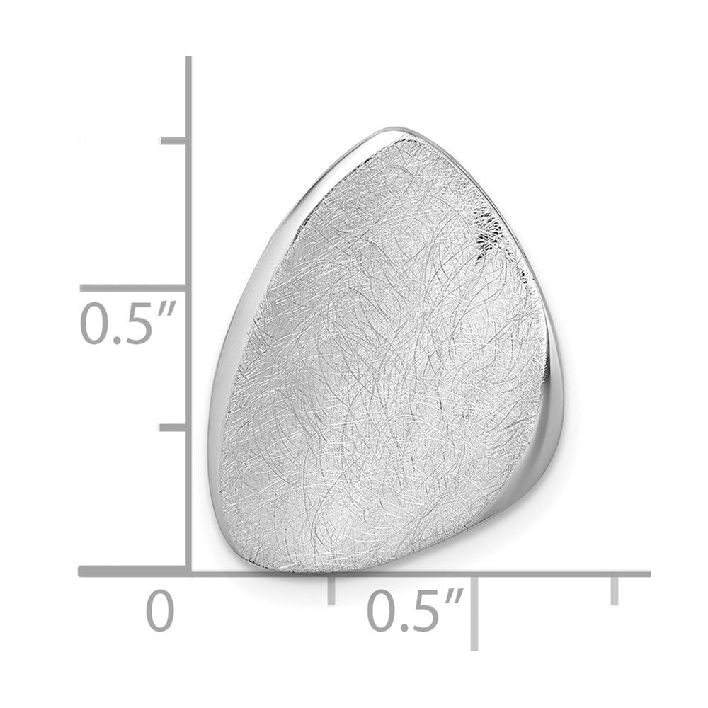 Sterling Silver Rhodium-plated Scratch Finish Fancy Abstract Chain Slide Pendant