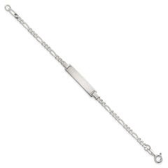 Sterling Silver Polished Figaro Link Childrens 6 Inch ID Bracelet - 2