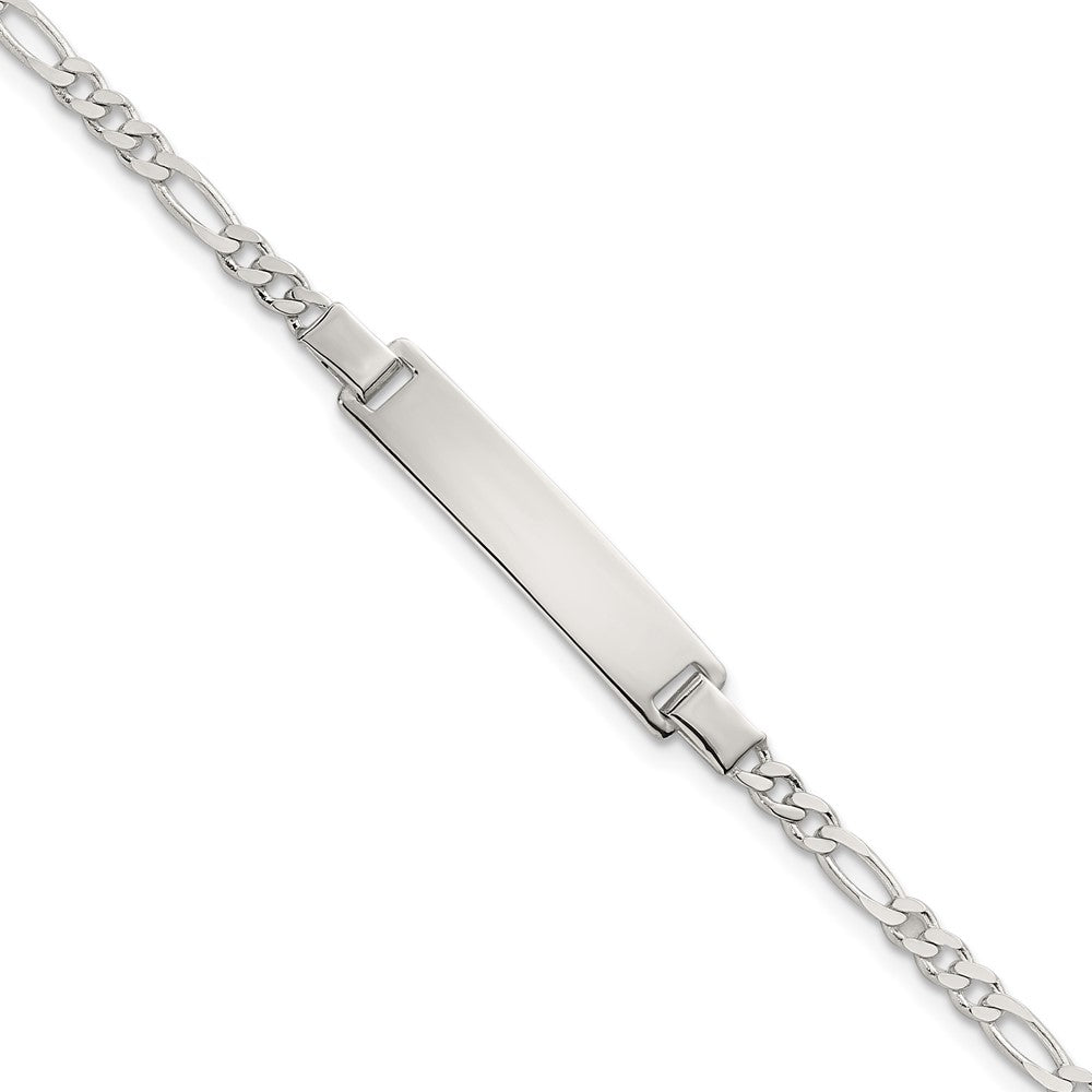 Sterling Silver Polished Figaro Link Childrens 6 Inch ID Bracelet - 2