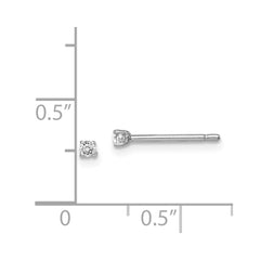 Sterling Silver Madi K Rhodium-plated 2mm Round CZ Children's Stud Earrings