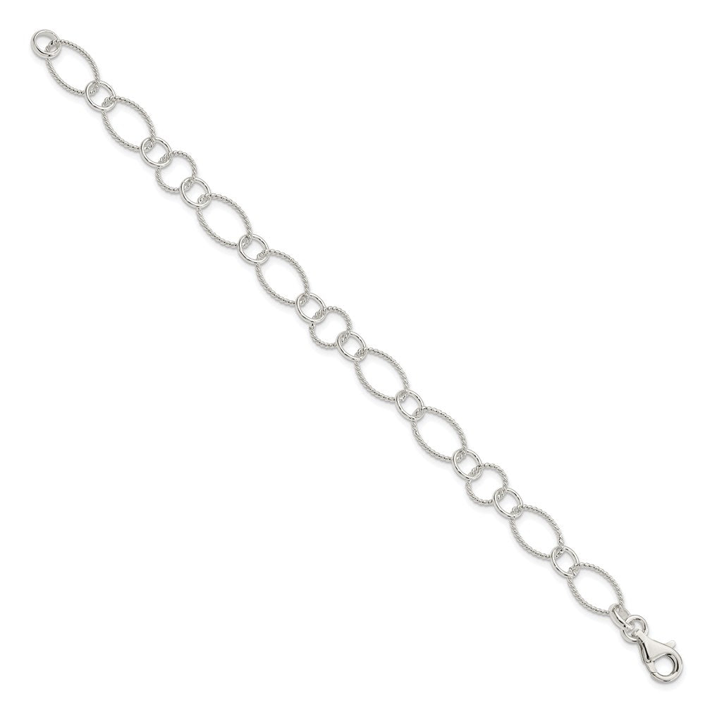 Sterling Silver Fancy Link Bracelet - 8