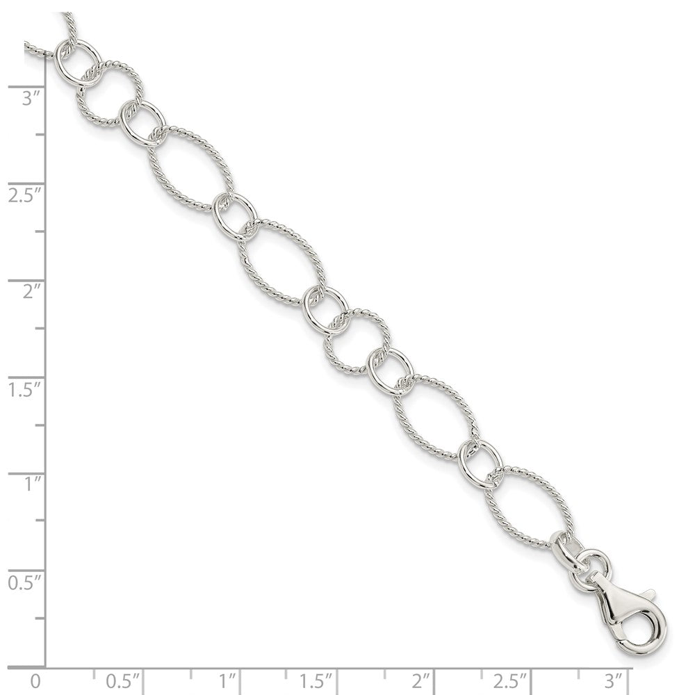 Sterling Silver Fancy Link Bracelet - 8