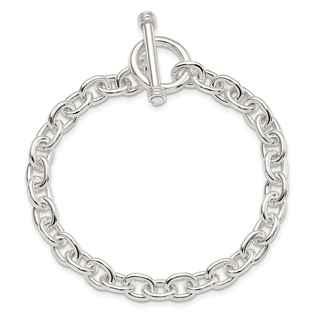 Sterling Silver 7.75inch Polished Fancy Link Toggle Bracelet - 2