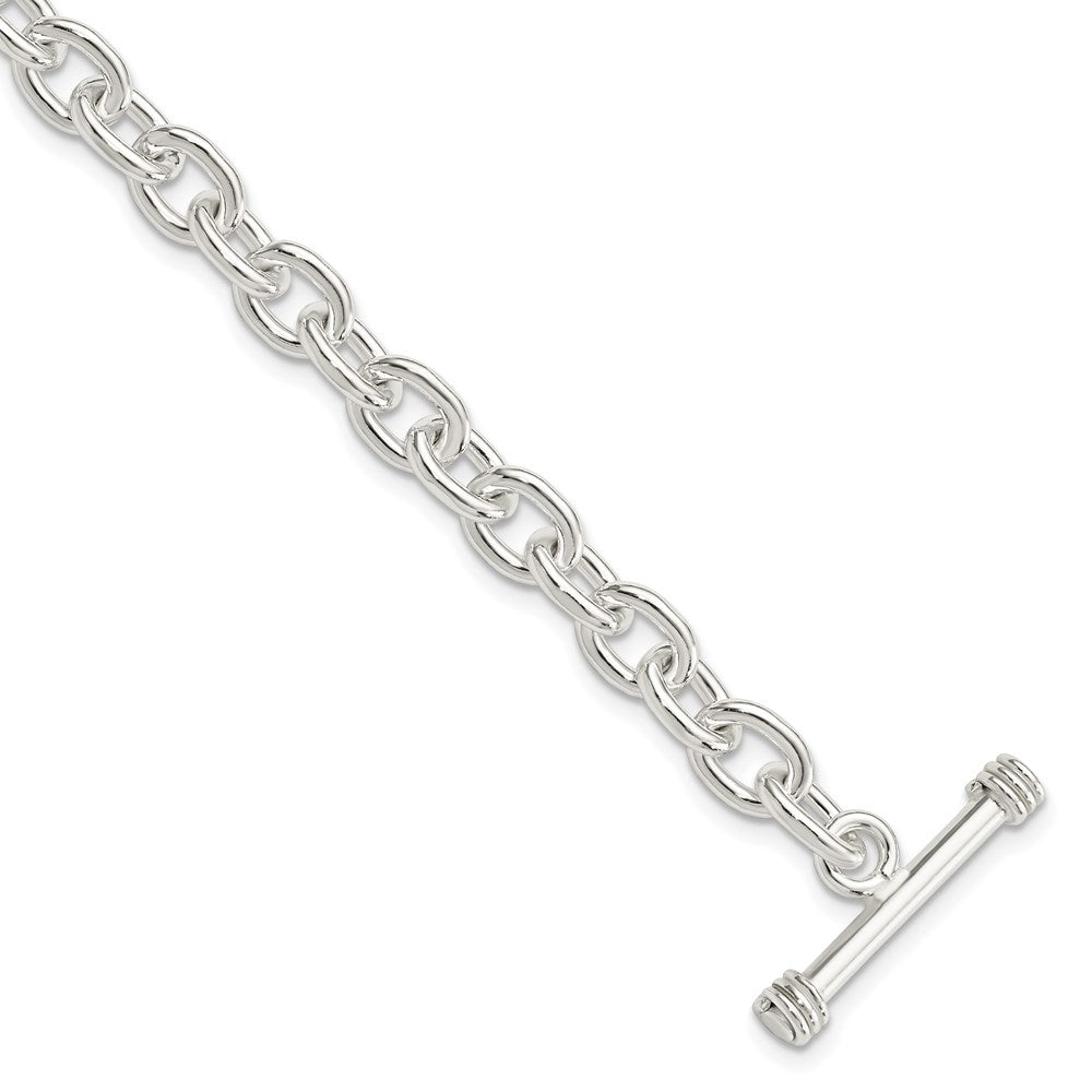 Sterling Silver 7.75inch Polished Fancy Link Toggle Bracelet - 2