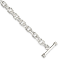 Sterling Silver 7.75inch Polished Fancy Link Toggle Bracelet - 2