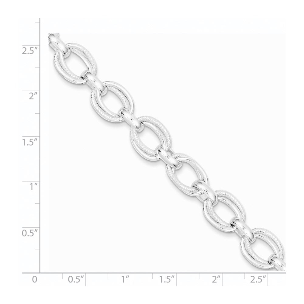 Sterling Silver 7.5inch Fancy Link Bracelet