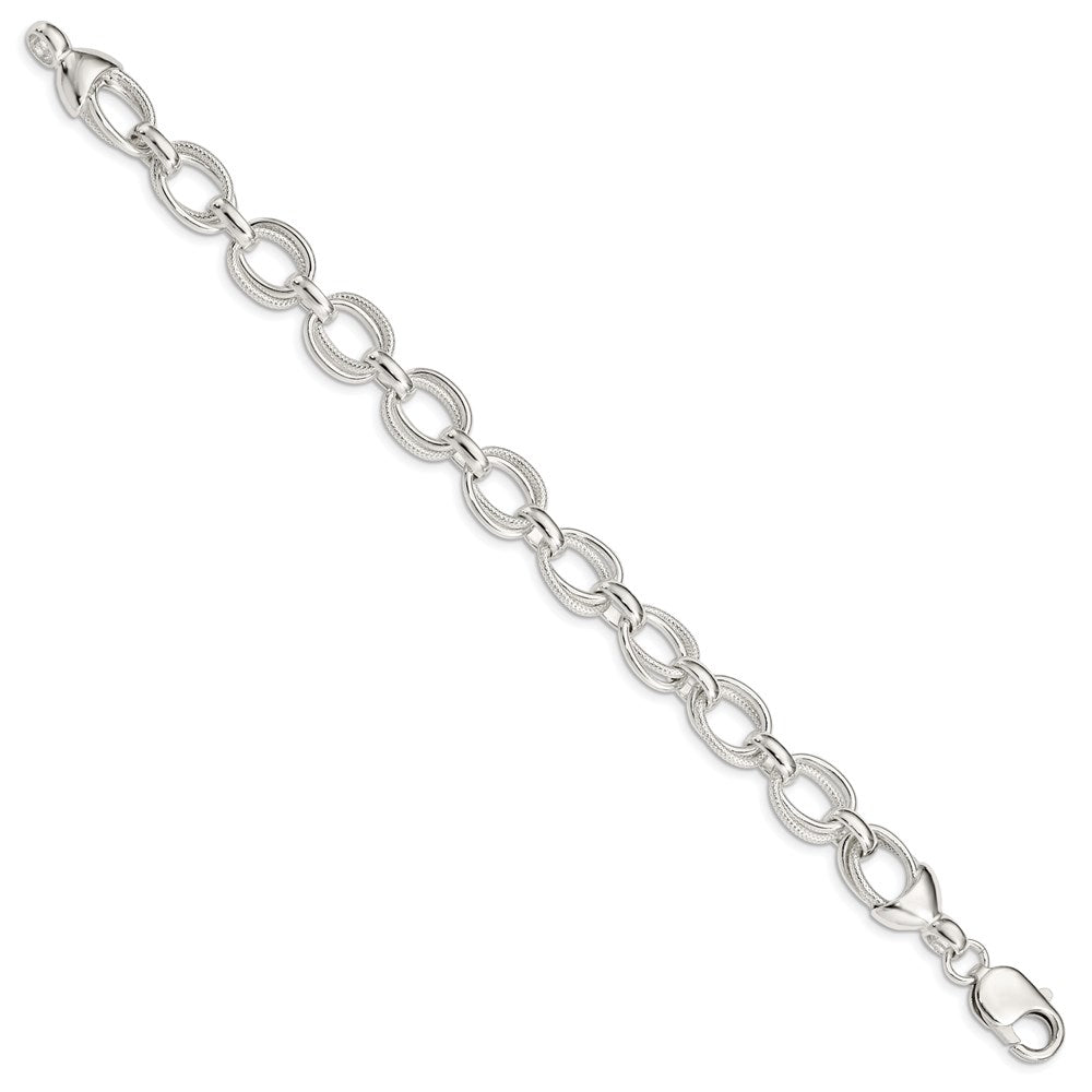 Sterling Silver 7.5inch Fancy Link Bracelet