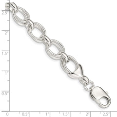 Sterling Silver 7.5inch Fancy Link Bracelet