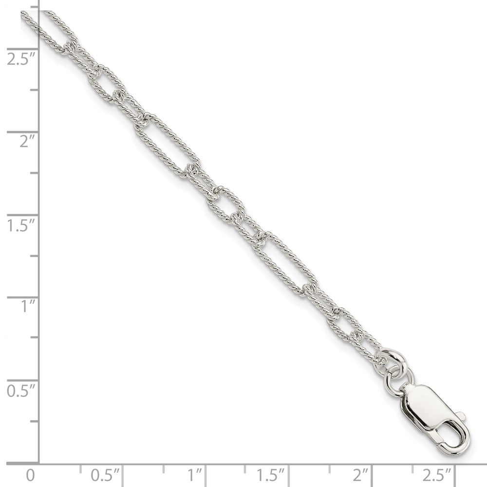 Sterling Silver 7.5inch Fancy Link Bracelet - 6