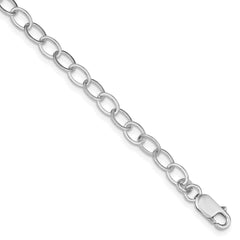 Amore La Vita Sterling Silver Rhodium-plated Polished 6mm 7.5 inch Fancy Link with Lobster Clasp Charm Bracelet