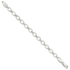 Sterling Silver 7.5inch Fancy Link Bracelet - 10