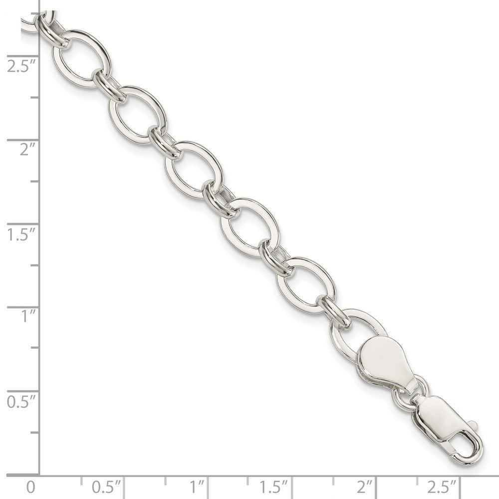 Sterling Silver 7.5inch Fancy Link Bracelet - 10