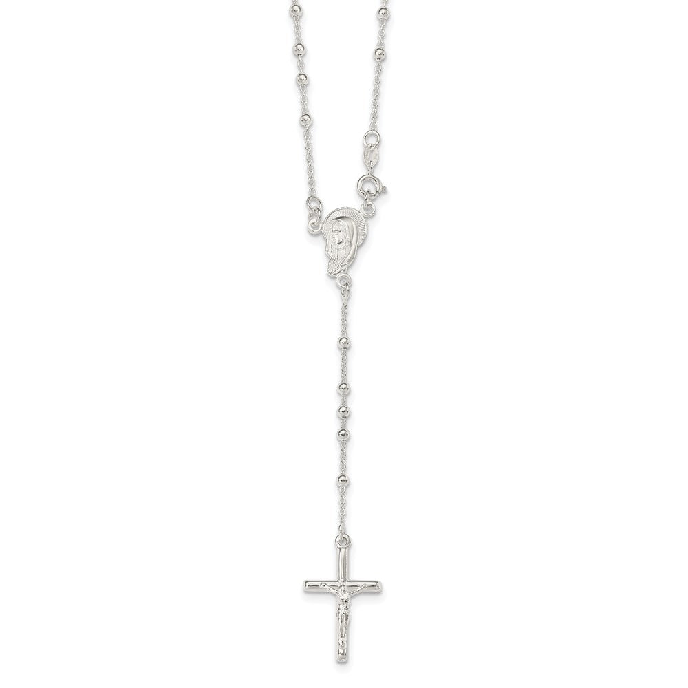 Sterling Silver Polished Rosary Necklace - 4