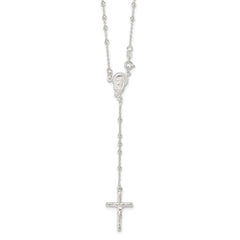 Sterling Silver Polished Rosary Necklace - 4