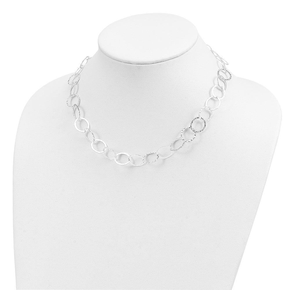 Sterling Silver Fancy Hammered Necklace - 2
