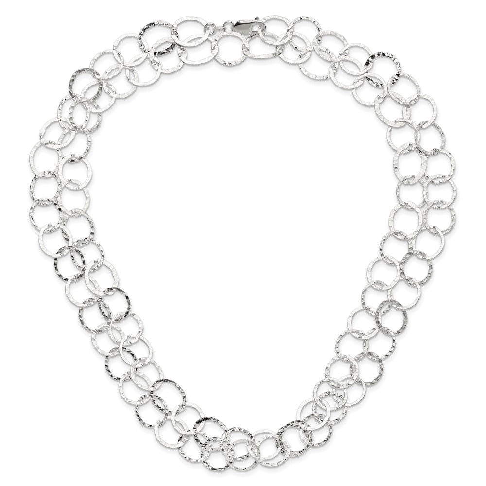 Sterling Silver Fancy Hammered Necklace - 3