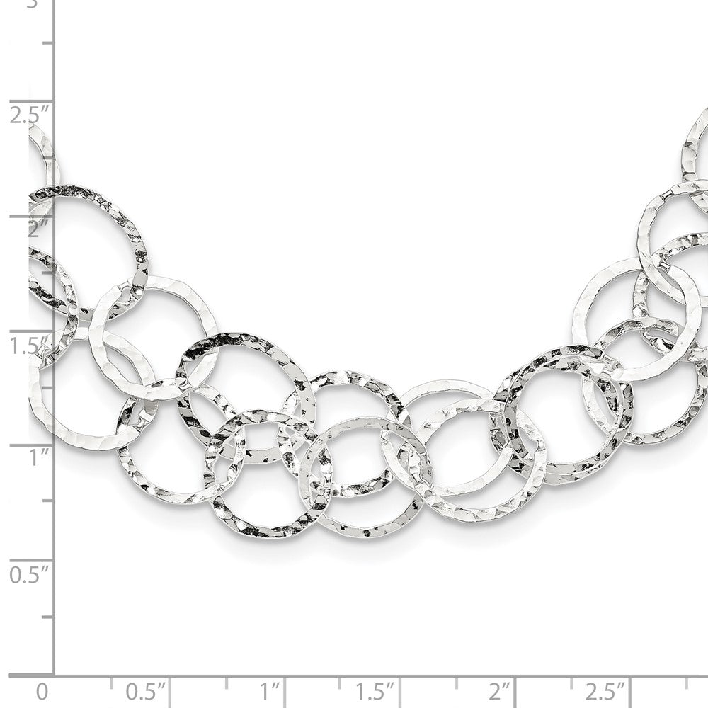 Sterling Silver Fancy Hammered Necklace - 3