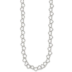 Sterling Silver 18inch Polished Fancy Heart Link Necklace - 2