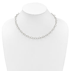Sterling Silver 18inch Polished Fancy Heart Link Necklace - 2