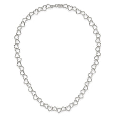Sterling Silver 18inch Polished Fancy Heart Link Necklace - 2