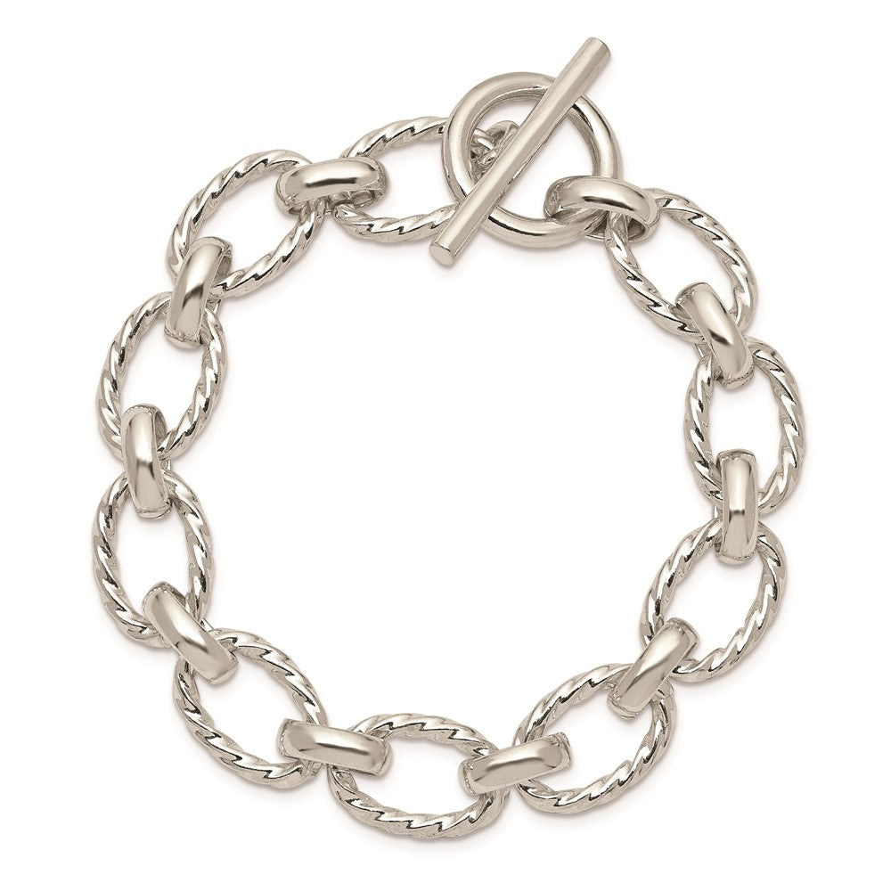 Sterling Silver 7.5inch Polished Fancy Link Bracelet