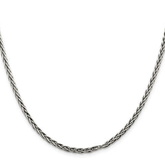 Sterling Silver Antiqued 3.25mm Solid Square Spiga Chain - 6