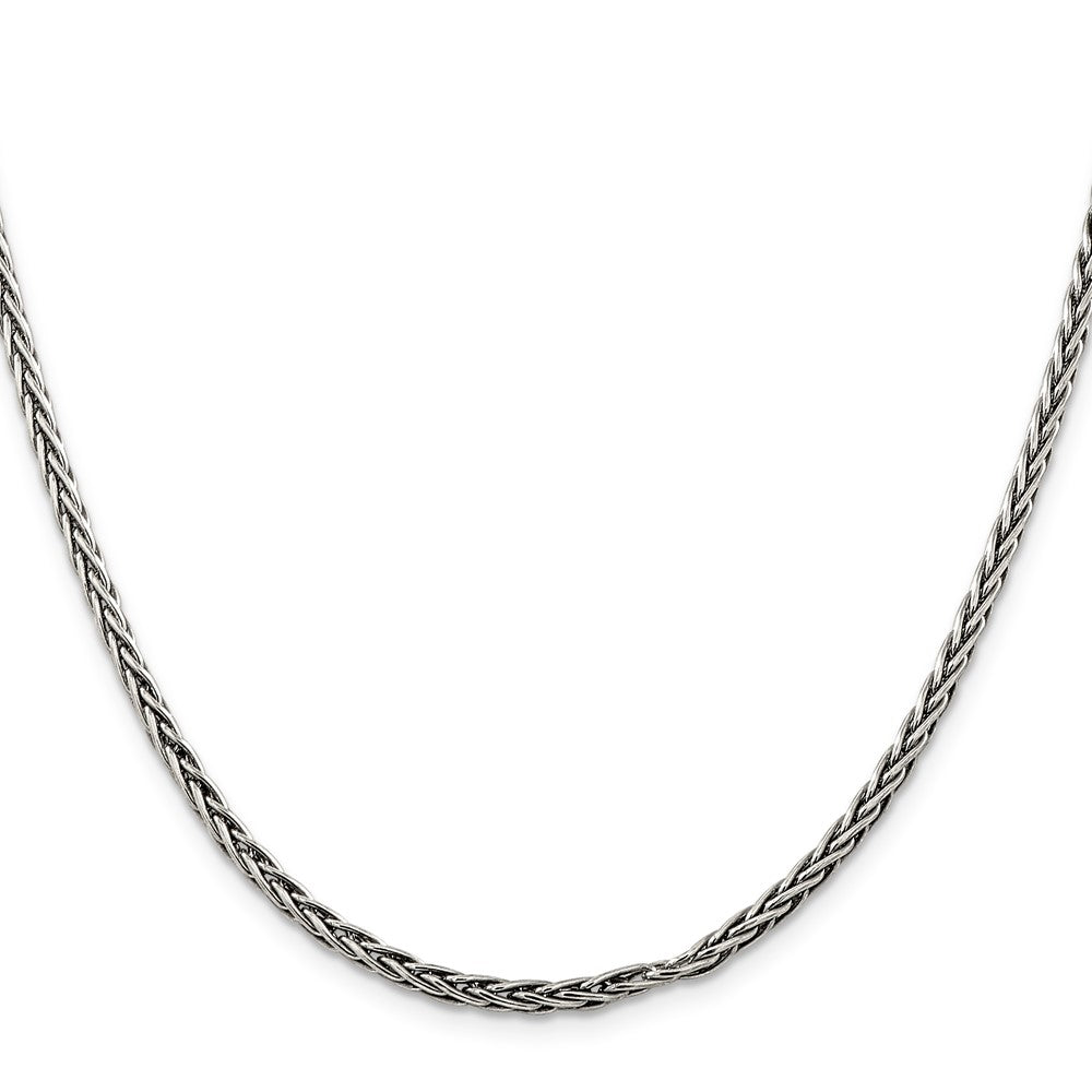 Sterling Silver Antiqued 3.25mm Solid Square Spiga Chain