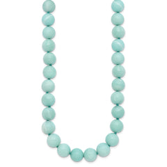 10-10.5mm Smooth Beaded Amazonite Necklace w/Sterling S.RH Clasp