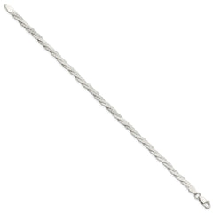 Sterling Silver Fancy Textured Reversible Braided Bracelet
