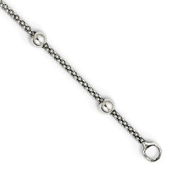 Sterling Silver Polished Beaded Necklace - 2