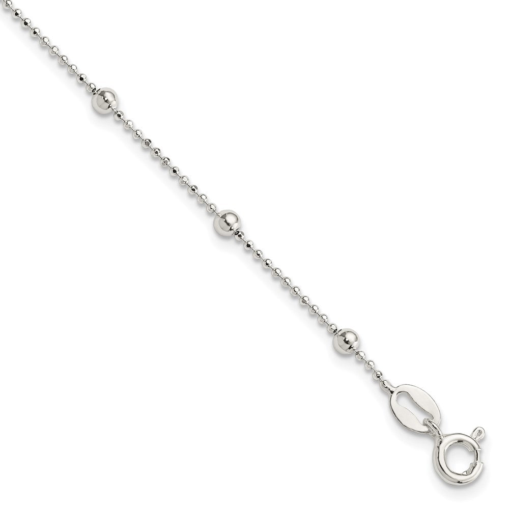 Sterling Silver Polished Beaded Bracelet - 2