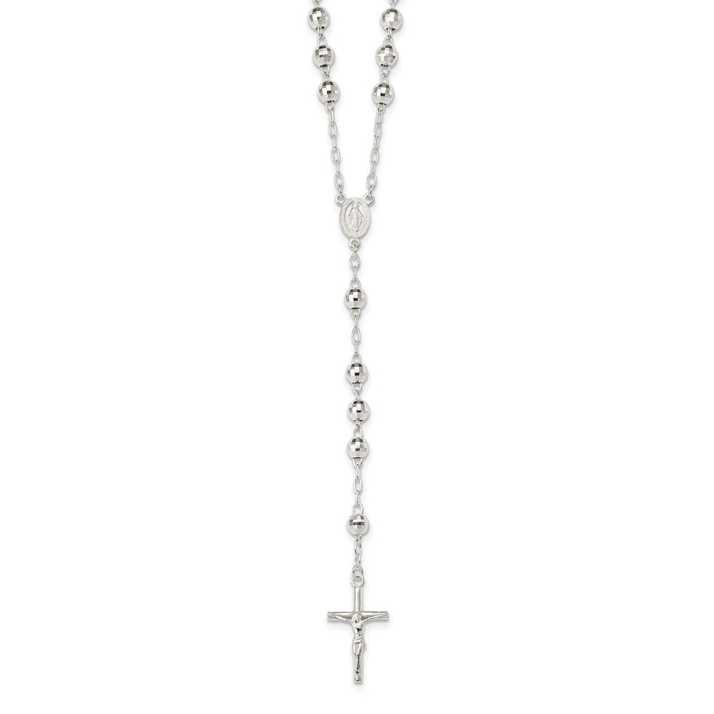 Sterling Silver Polished Rosary Necklace - 3