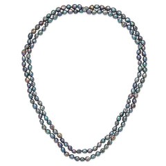 9-10mm Black Baroque Freshwater Cultured Pearl Endless 64 inch Necklace