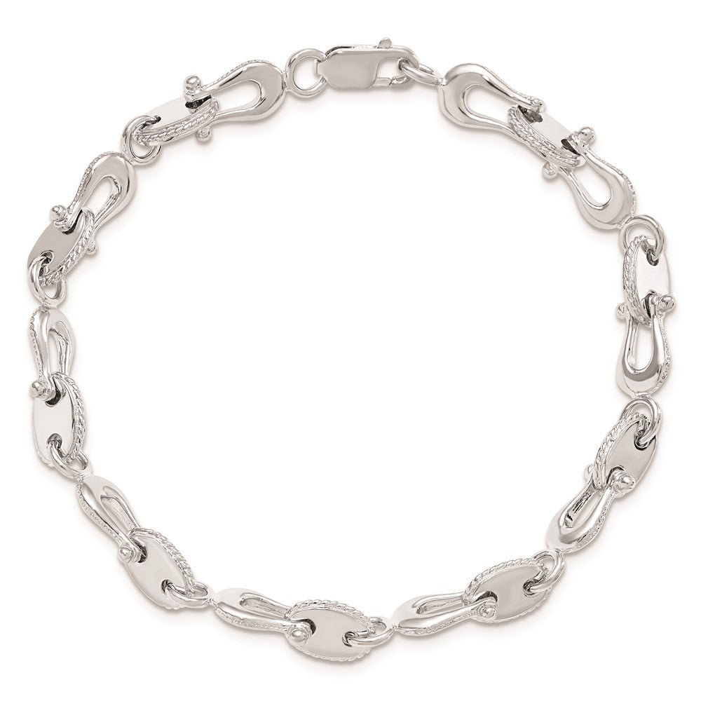 De-Ani Sterling Silver Rhodium-plated Polished Mariners Link Bracelet
