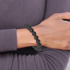 Black Agate 10mm Beaded Stretch Bracelet