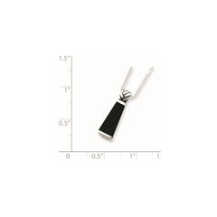 Sterling Silver Rhodium-plated Onyx Pendant Necklace