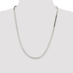 Sterling Silver Rhodium-plated 3.5mm Magic Herringbone Chain - 7