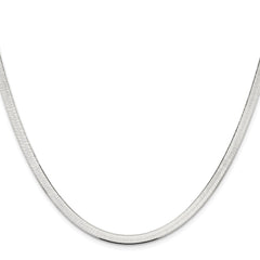 Sterling Silver Rhodium-plated 4.5mm Magic Herringbone Chain - 6