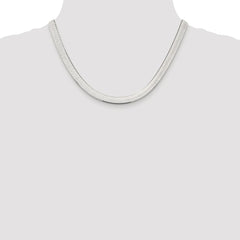 Sterling Silver Rhodium-plated 7.3mm Magic Herringbone Chain