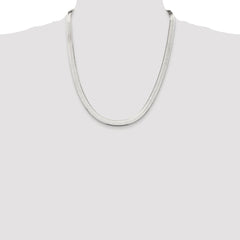 Sterling Silver Rhodium-plated 7.3mm Magic Herringbone Chain - 7