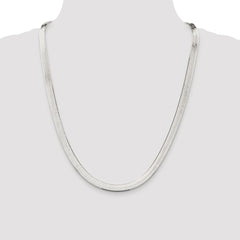 Sterling Silver Rhodium-plated 7.3mm Magic Herringbone Chain - 5