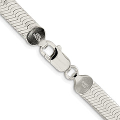 Sterling Silver Rhodium-plated 8mm Magic Herringbone Chain - 6